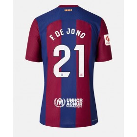 Damen Fußballbekleidung Barcelona Frenkie de Jong #21 Heimtrikot 2023-24 Kurzarm